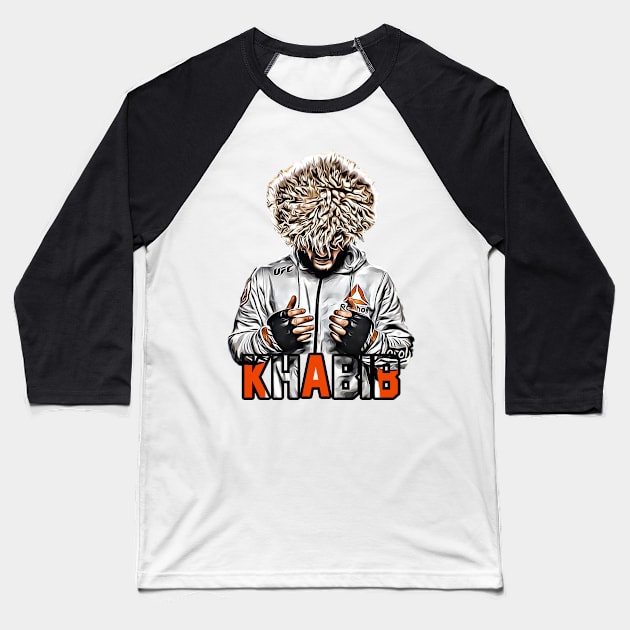 Khabib: Undefeated Baseball T-Shirt by flashbackchamps